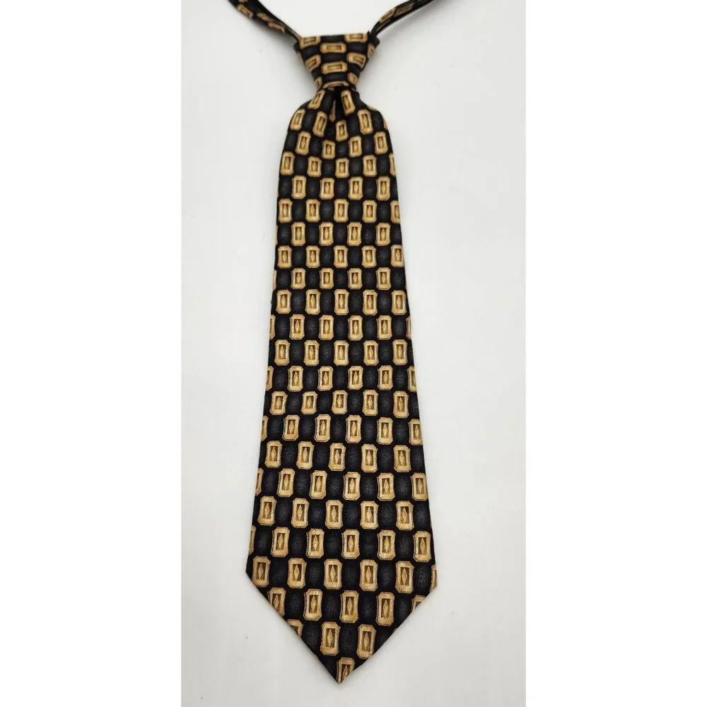 Jacob Roberts Nordstrom Zipper Tie Pre-Tied Necktie Adjustable‎ Geometric EUC